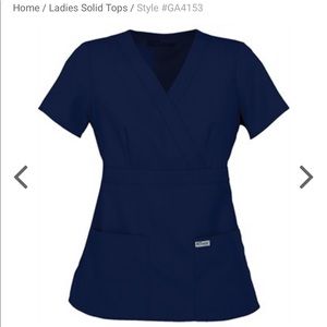 XS greys anatomy barco scrub top riley nurse scrubs navy